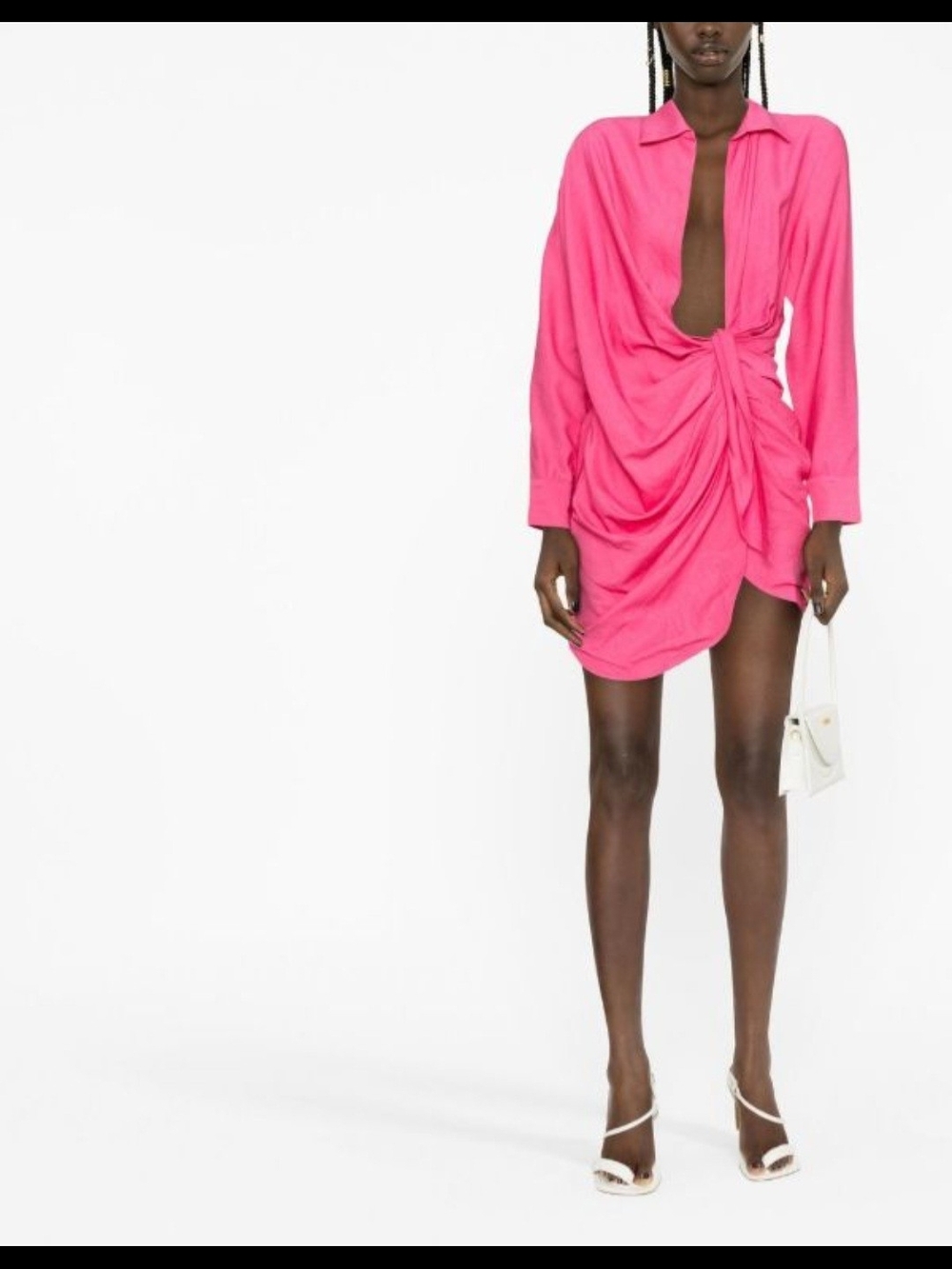 Jacquemus La Raphia Collection La Robe Viral Dress In Fushia